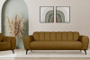 RUBERO Nowoczesna sofa 3 musztardowa musztardowy - zdjęcie 2