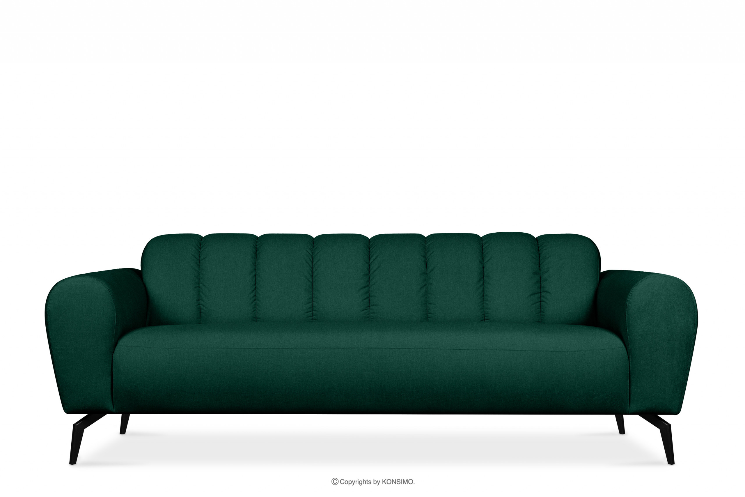 Wygodna sofa 3 osobowa ciemnozielona