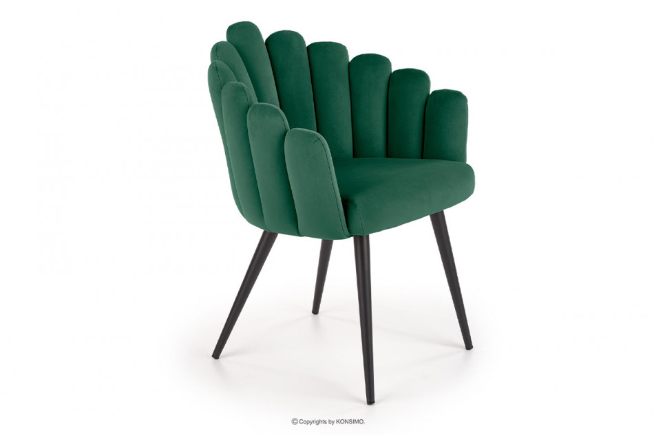 SMILO Krzesło do salonu muszelka zielone ciemny zielony - zdjęcie 0