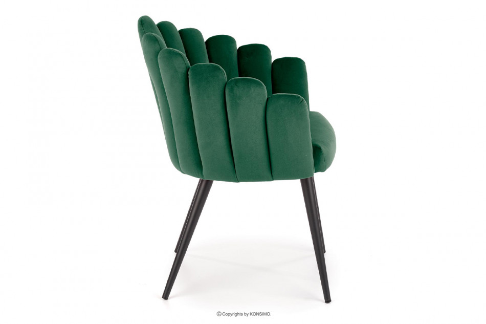 SMILO Krzesło do salonu muszelka zielone ciemny zielony - zdjęcie 2
