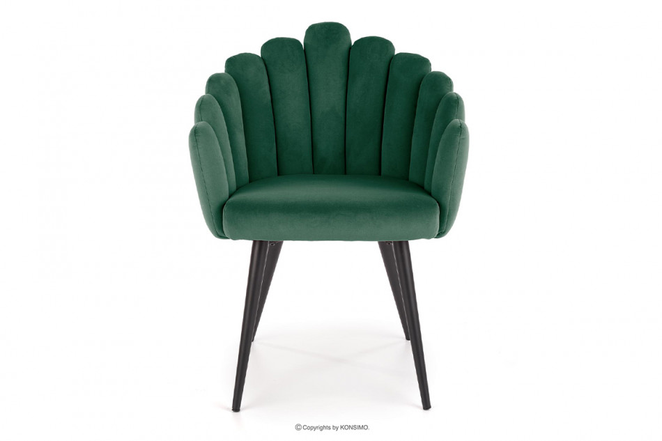 SMILO Krzesło do salonu muszelka zielone ciemny zielony - zdjęcie 1