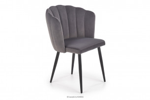 ARUM, https://konsimo.pl/kolekcja/arum/ Krzesło tapicerowane muszelka szare szary - zdjęcie