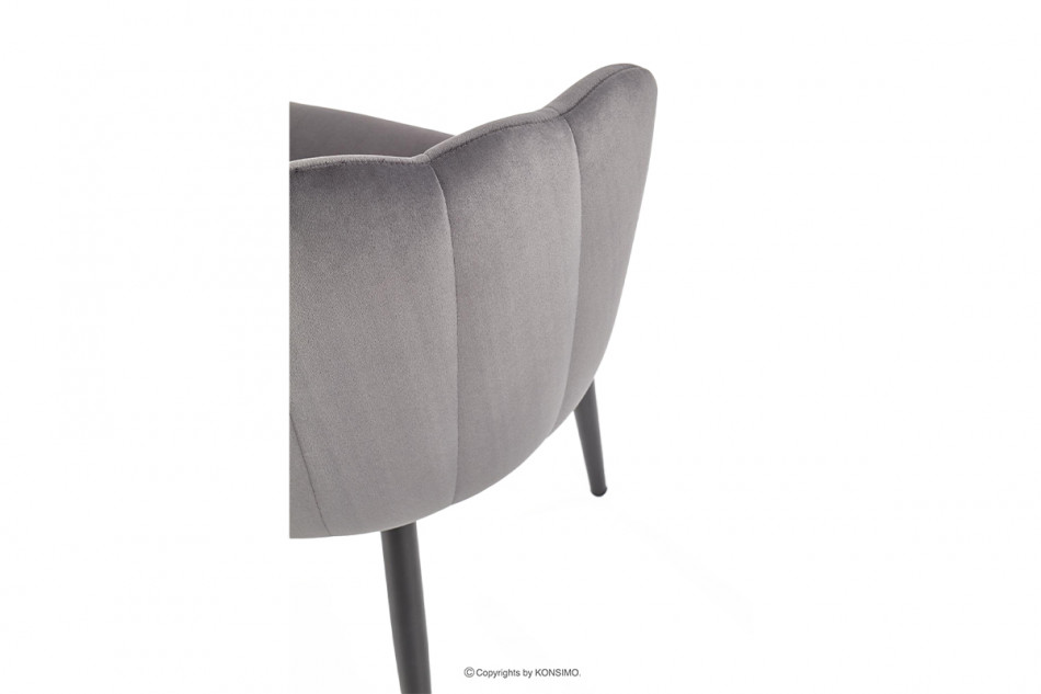 ARUM Krzesło tapicerowane muszelka szare szary - zdjęcie 7