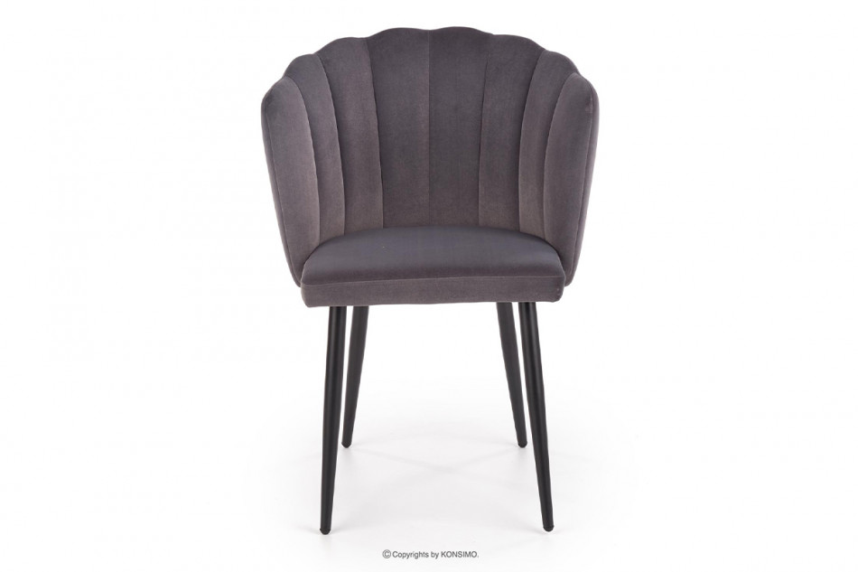 ARUM Krzesło tapicerowane muszelka szare szary - zdjęcie 1
