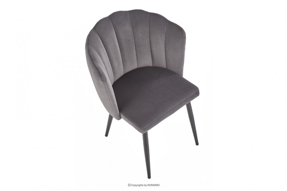 ARUM Krzesło tapicerowane muszelka szare szary - zdjęcie 5