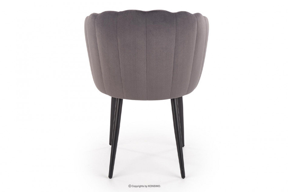 ARUM Krzesło tapicerowane muszelka szare szary - zdjęcie 4