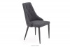 VILOSI Krzesło do jadalni tapicerowane welur szare szary - zdjęcie 1