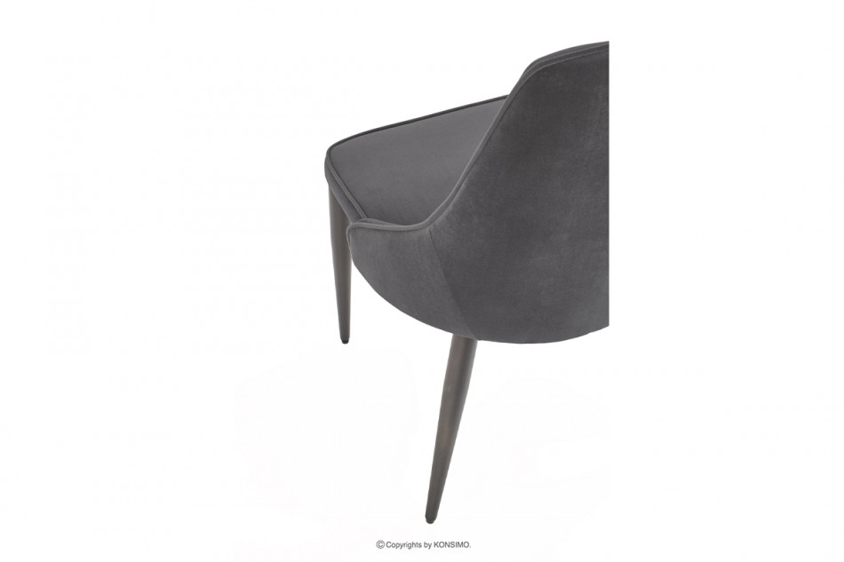 VILOSI Krzesło do jadalni tapicerowane welur szare szary - zdjęcie 9