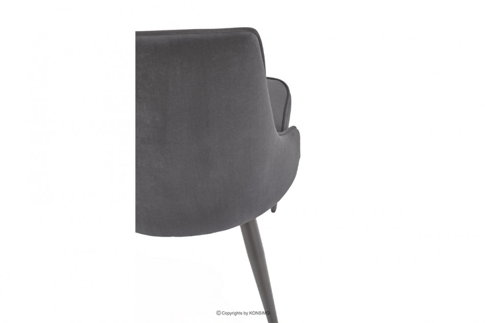 VILOSI Krzesło do jadalni tapicerowane welur szare szary - zdjęcie 8