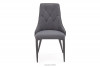 VILOSI Krzesło do jadalni tapicerowane welur szare szary - zdjęcie 2