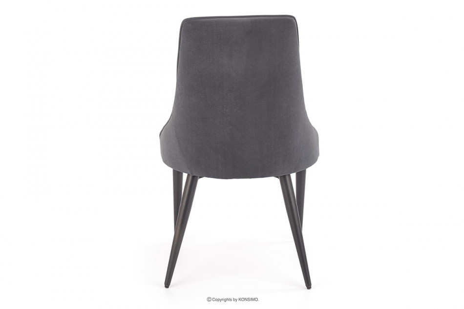 VILOSI Krzesło do jadalni tapicerowane welur szare szary - zdjęcie 4