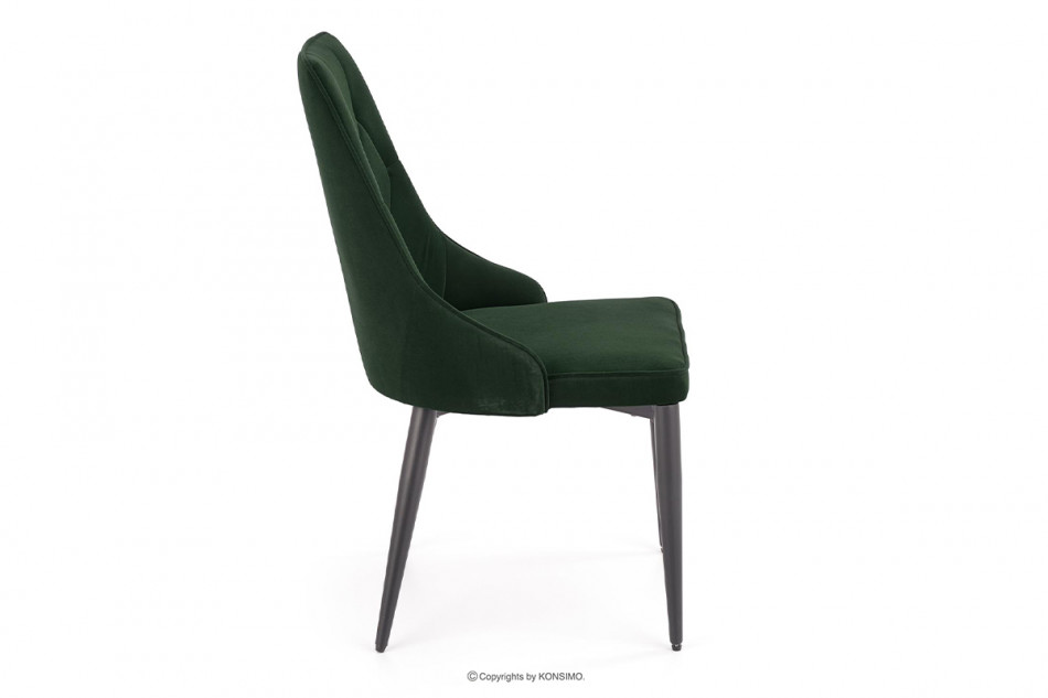 VILOSI Krzesło do jadalni tapicerowane welur zielone morski - zdjęcie 2