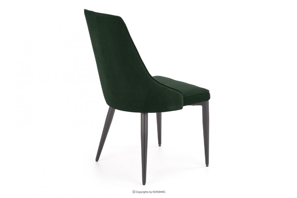 VILOSI Krzesło do jadalni tapicerowane welur zielone morski - zdjęcie 3