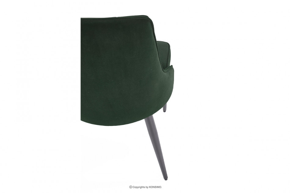 VILOSI Krzesło do jadalni tapicerowane welur zielone morski - zdjęcie 7