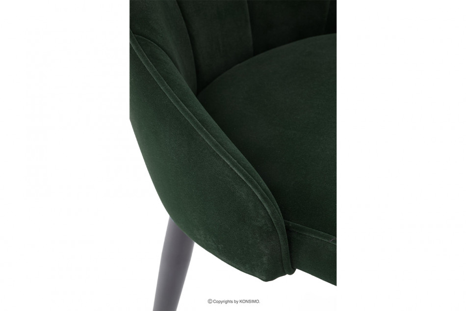 VILOSI Krzesło do jadalni tapicerowane welur zielone morski - zdjęcie 6