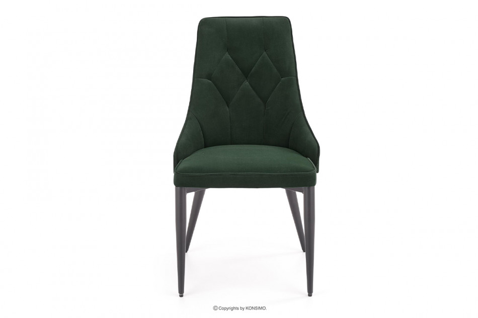 VILOSI Krzesło do jadalni tapicerowane welur zielone morski - zdjęcie 1