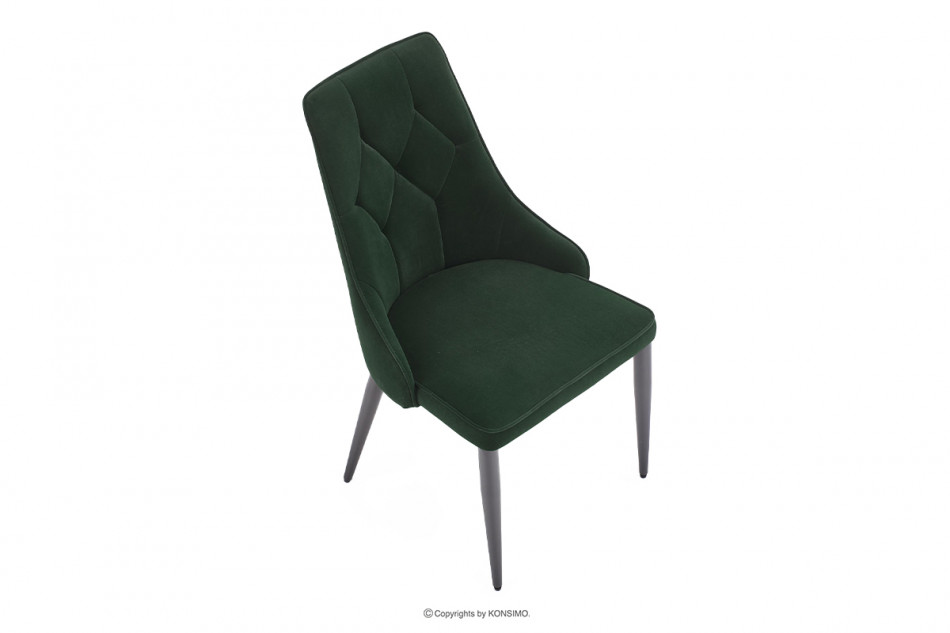 VILOSI Krzesło do jadalni tapicerowane welur zielone morski - zdjęcie 5