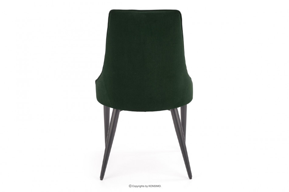 VILOSI Krzesło do jadalni tapicerowane welur zielone morski - zdjęcie 4