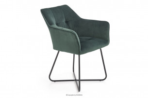 LAPPO, https://konsimo.pl/kolekcja/lappo/ Kubełkowe krzesło na metalowym stelażu butelkowa zieleń ciemny zielony - zdjęcie