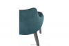 GRAPO Skandynawskie krzesło kubełek z podłokietnikami zielone na drewnianych czarnych nogach ciemny zielony - zdjęcie 7