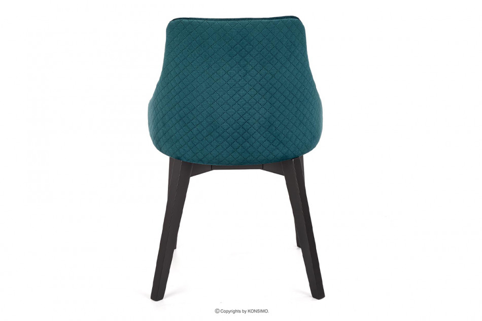 GRAPO Skandynawskie krzesło kubełek z podłokietnikami zielone na drewnianych czarnych nogach ciemny zielony - zdjęcie 4