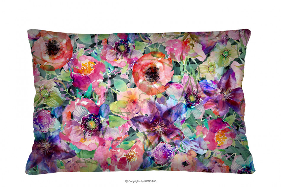 HUNGA Kolorowa poduszka kwiaty wielokolorowy - zdjęcie
