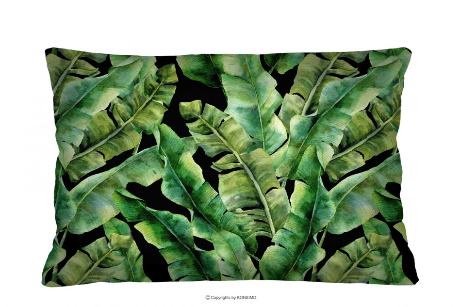 HUNGA Poduszka podłużna liście bananowca ciemny zielony - zdjęcie
