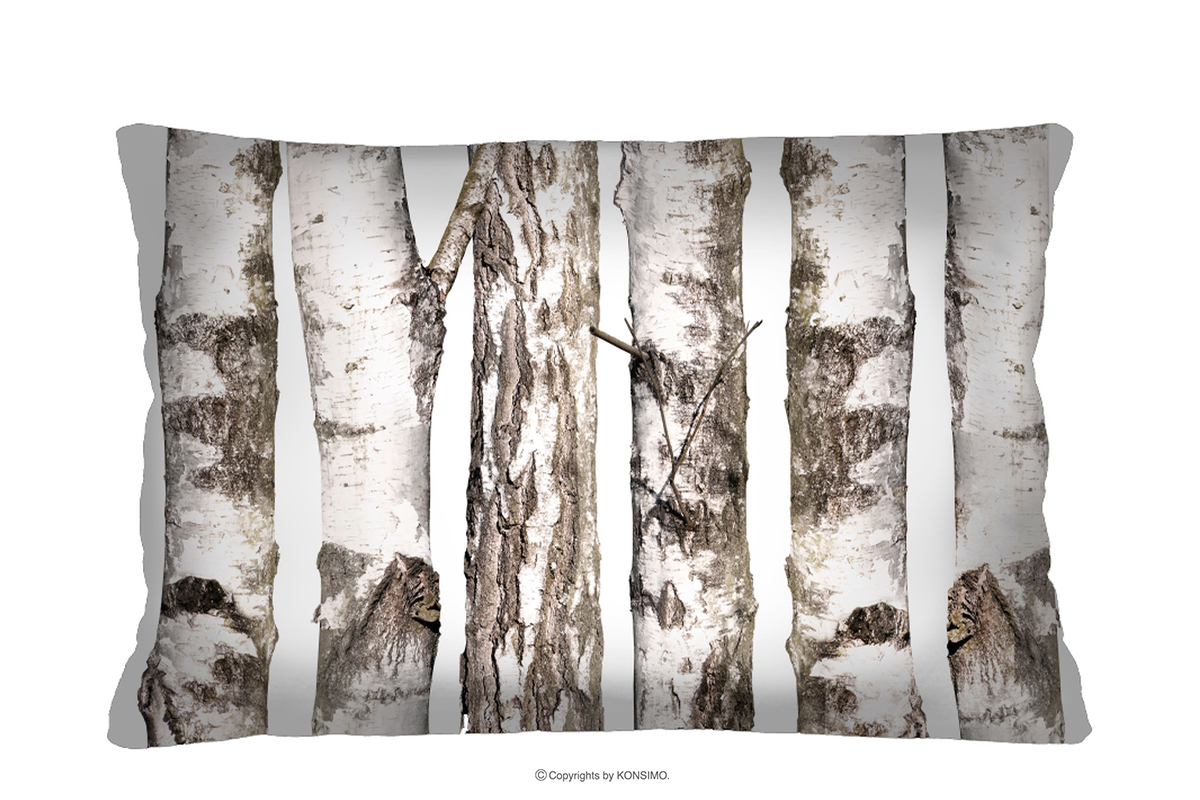 Prostokątna poduszka las brzozowy