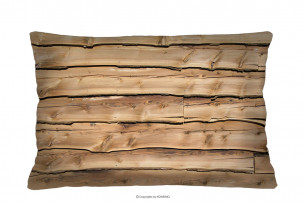 TERRES, https://konsimo.pl/kolekcja/terres/ Poduszka dekoracyjna wzór drewna 60x40 beżowy - zdjęcie
