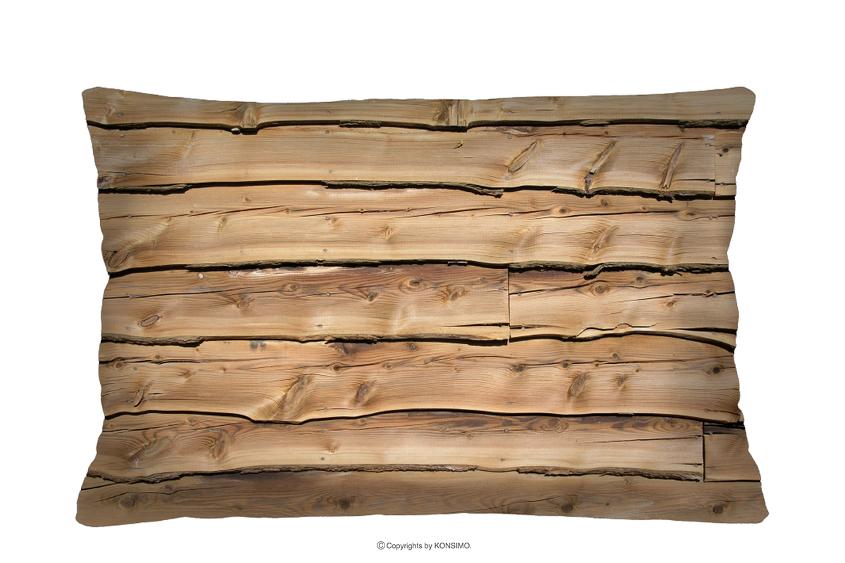 Poduszka dekoracyjna wzór drewna 60x40