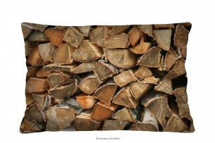 TERRES, https://konsimo.pl/kolekcja/terres/ Poduszka z motywem drewna dekoracyjna 60x40 brązowy/beżowy - zdjęcie