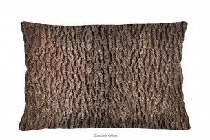 TERRES, https://konsimo.pl/kolekcja/terres/ Poduszka z motywem drewna ozdobna 60x40 ciemny brązowy/beżowy - zdjęcie