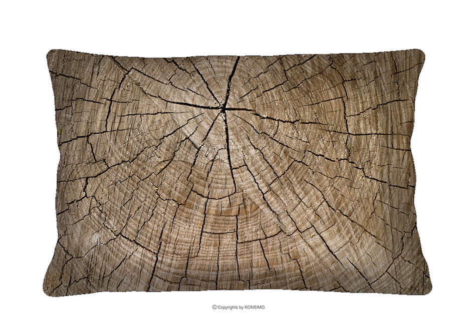 TERRES Poduszka pień drzewa 60x40 ciemny brązowy/beżowy - zdjęcie