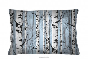 TERRES, https://konsimo.pl/kolekcja/terres/ Podłużna poduszka wzór lasu 60x40 błękitny/biały - zdjęcie