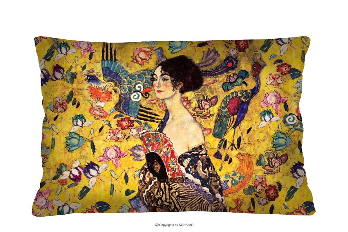 Poduszka Klimt kobieta z wachlarzem