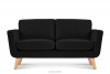 TAGIO Czarna skandynawska sofa 2 osobowa czarny - zdjęcie 1