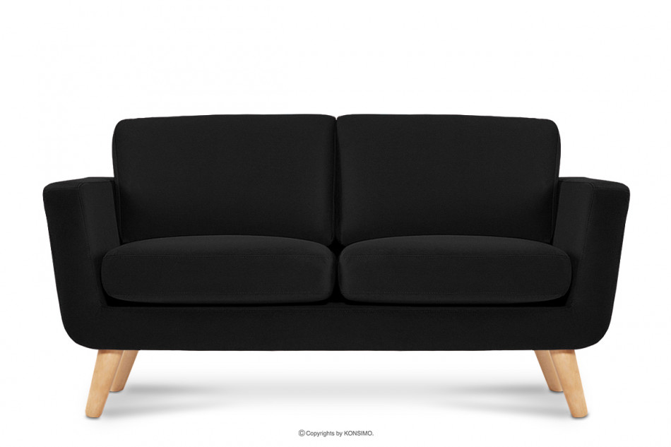 TAGIO Czarna skandynawska sofa 2 osobowa czarny - zdjęcie 0