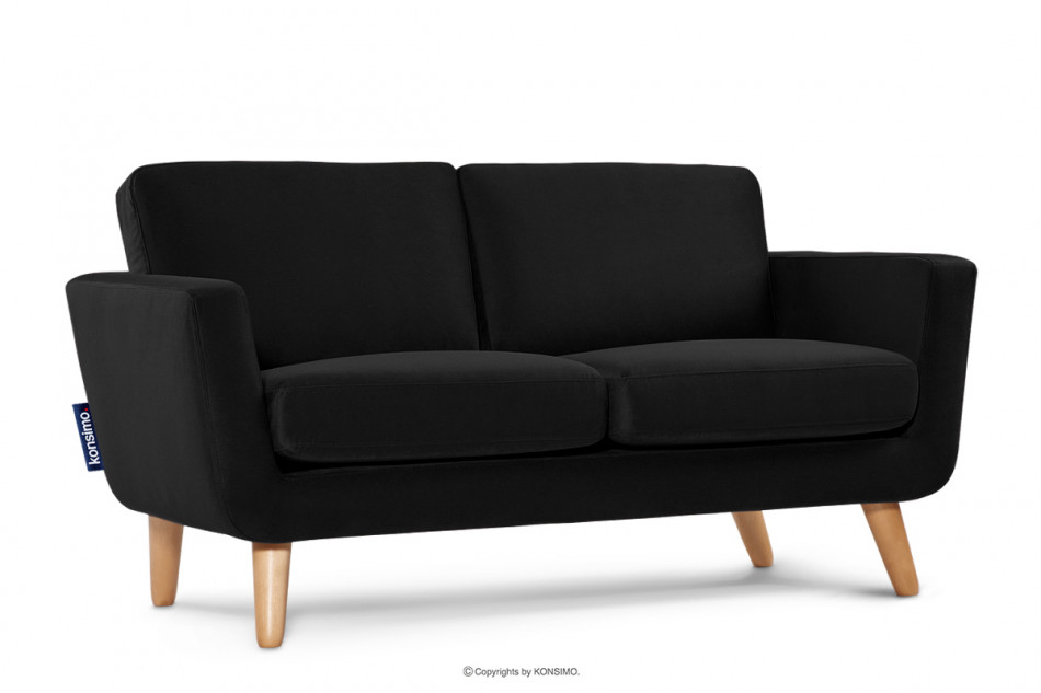 TAGIO Czarna skandynawska sofa 2 osobowa czarny - zdjęcie 2