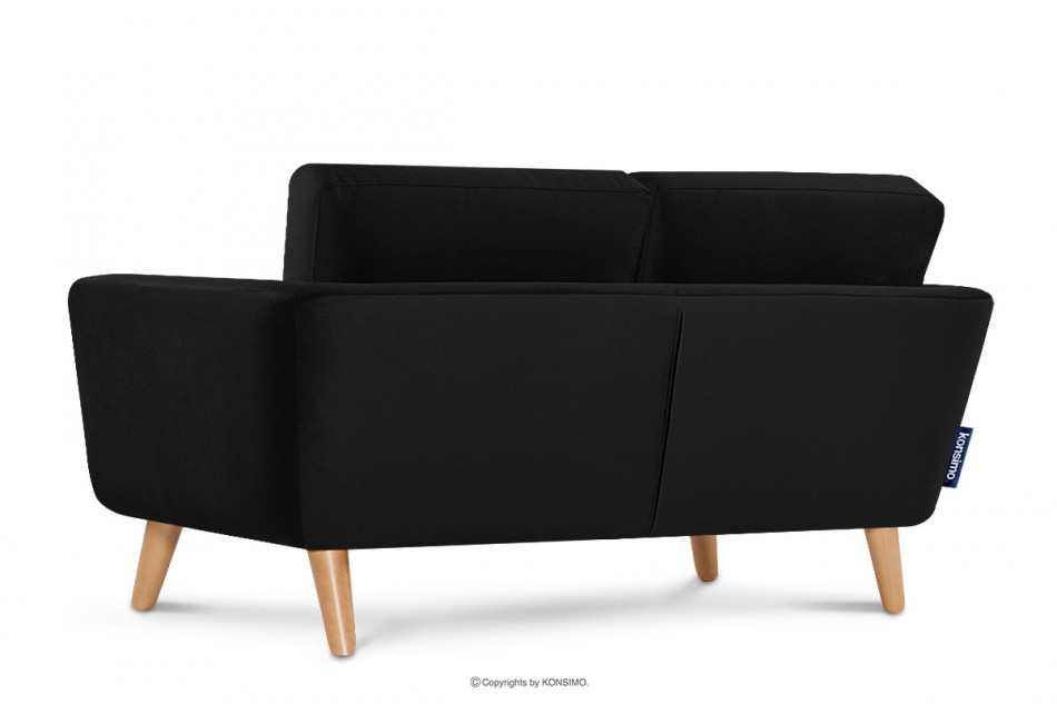 TAGIO Czarna skandynawska sofa 2 osobowa czarny - zdjęcie 3