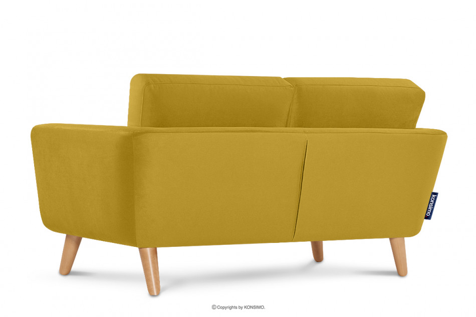 TAGIO Żółta skandynawska sofa 2 osobowa żółty - zdjęcie 3
