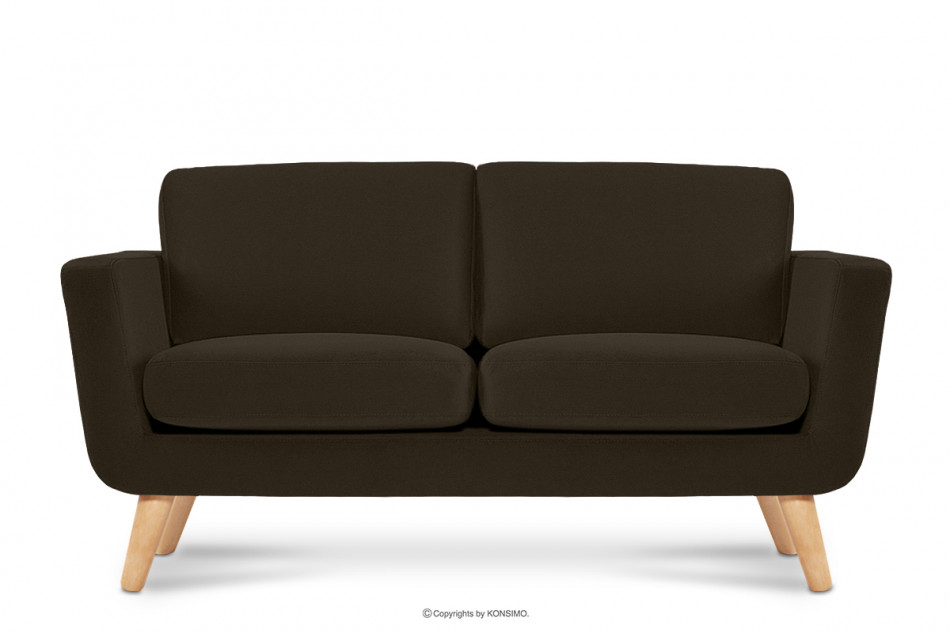 TAGIO Brązowa skandynawska sofa 2 osobowa brązowy - zdjęcie 0