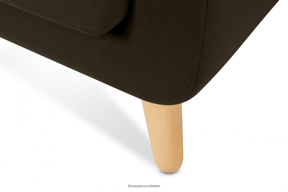 TAGIO Brązowa skandynawska sofa 2 osobowa brązowy - zdjęcie 6