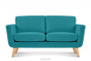 TAGIO Turkusowa skandynawska sofa 2 osobowa turkusowy - zdjęcie 1