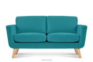 Turkusowa skandynawska sofa 2 osobowa
