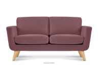 Różowa skandynawska sofa 2 osobowa