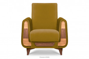 GUSTAVO, https://konsimo.pl/kolekcja/gustavo/ Żółty fotel do salonu welur żółty - zdjęcie