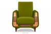 GUSTAVO Oliwkowy fotel do salonu welur oliwkowy - zdjęcie 1