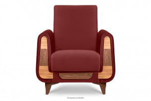 GUSTAVO, https://konsimo.pl/kolekcja/gustavo/ Czerwony fotel do salonu welur bordowy - zdjęcie