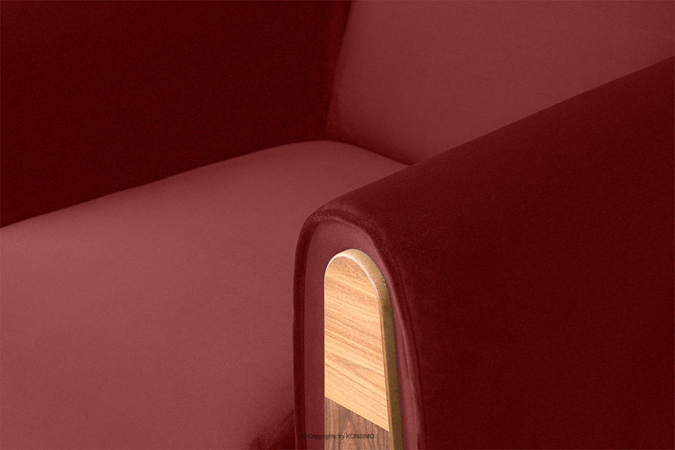 GUSTAVO Czerwony fotel do salonu welur bordowy - zdjęcie 5