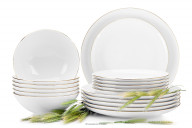 Zestaw obiadowy dla 6 osób porcelana Złota Linia (18el.)